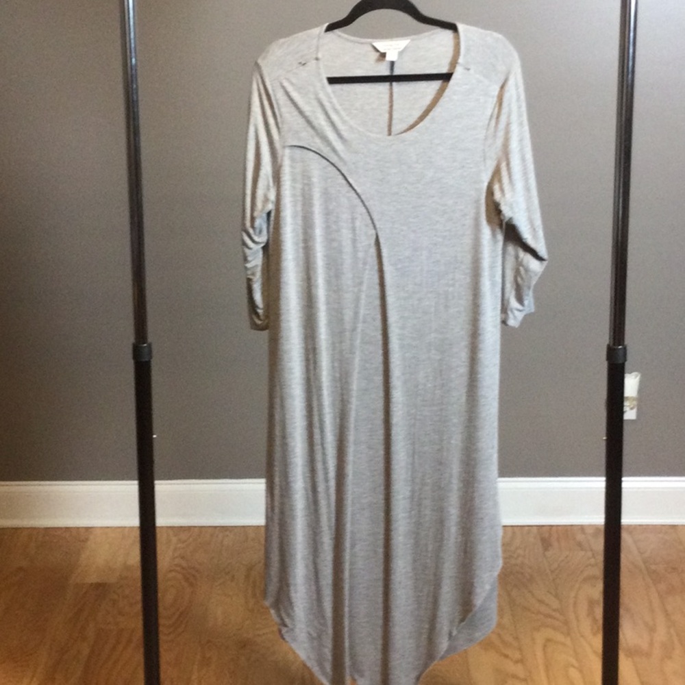 L Krazy Kat gray overlay knit dress